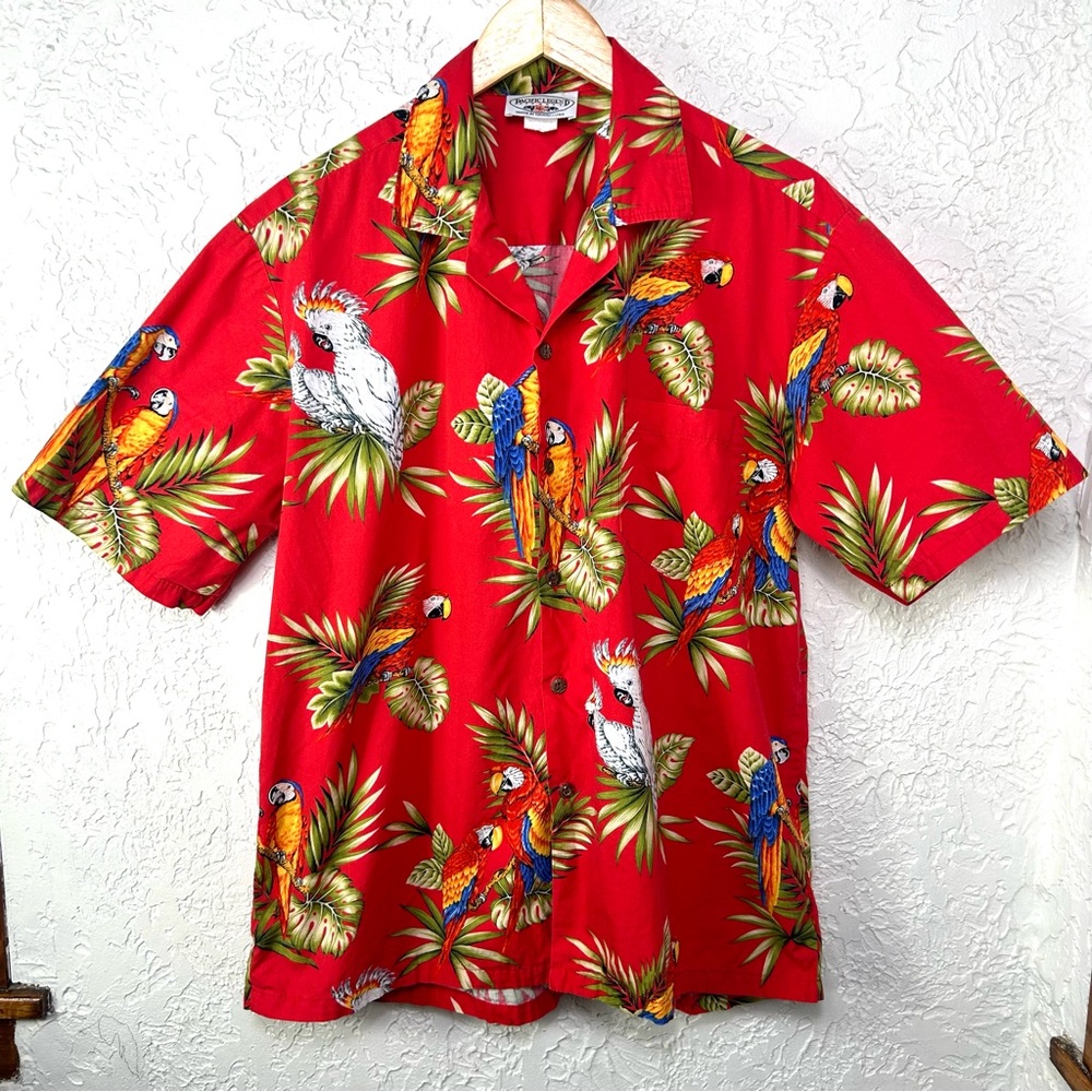 VTG 80’s PACIFIC LEGEND Hawaiian Button Down Magnum PI Short Sleeve Shirt Size L
